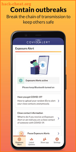 Jersey COVID Alert screenshot
