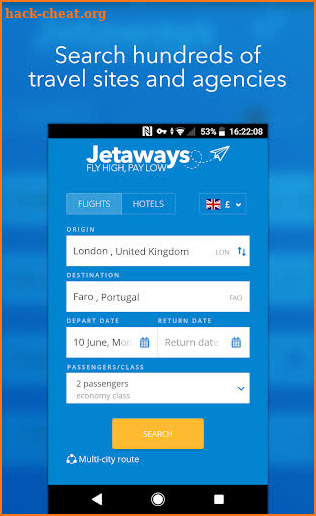 Jetaways - Flights and Hotels, Travel Deals screenshot