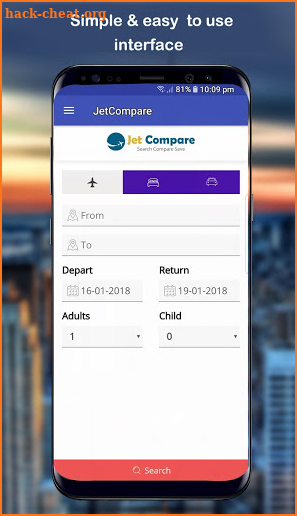 JetCompare - Fare Compare, Cheap Flights Car Hotel screenshot