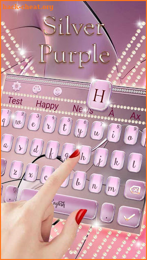 Jewelry Silver Purple Keyboard Theme screenshot