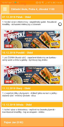 Jídelna.cz screenshot
