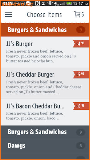 Jj's Burgers & Dawgs screenshot