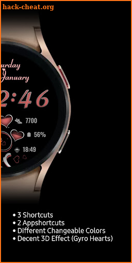 JK_14 Hearts WatchFace 3D screenshot
