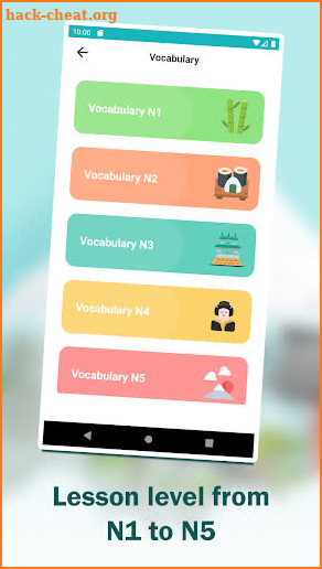 JLPT N5 N4 N3 N2 N1 Vocabulary Learn Japanese Test screenshot