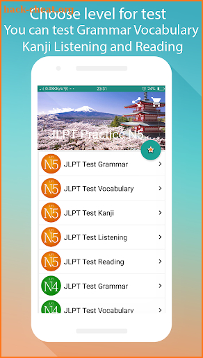 JLPT Practice N5 - N1 screenshot