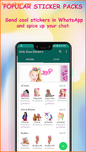 JoJo Siwa Stickers screenshot