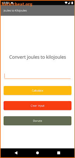 Joules to Kilojoules screenshot
