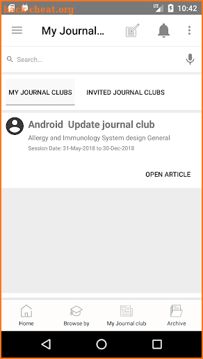 Journal Club screenshot