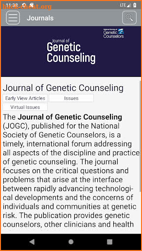 Journal of Genetic Counseling screenshot