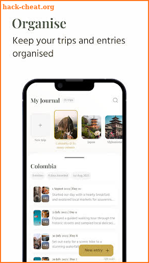 Journalfy Travel Journal screenshot