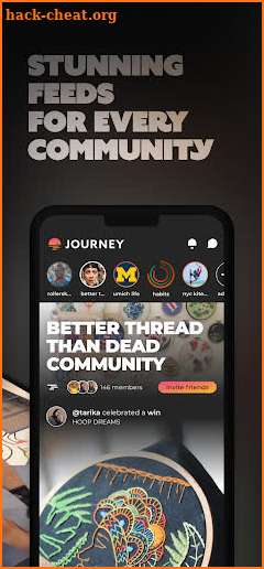 Journey: Community, Group text screenshot