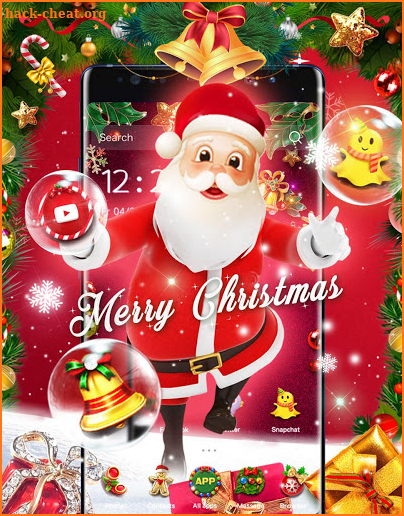 Joyful 3D Red Christmas Theme screenshot