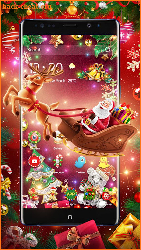 Joyful 3D Red Christmas Theme screenshot