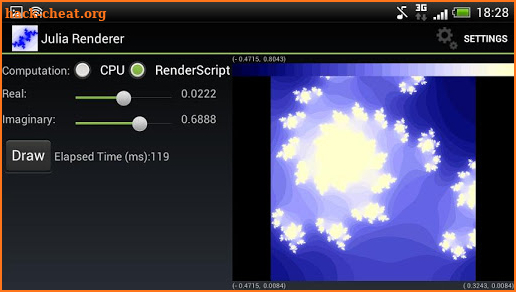Julia set fractal renderer screenshot