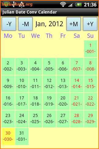 Julian Date Conv Calendar screenshot