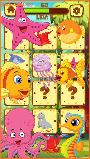 jungle animals memory games for kids.matching game screenshot