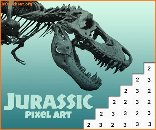 Jurassic Color By Number Dinosaur Hybrid Pixel Art screenshot