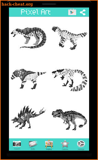 Jurassic Color By Number Dinosaur Hybrid Pixel Art screenshot