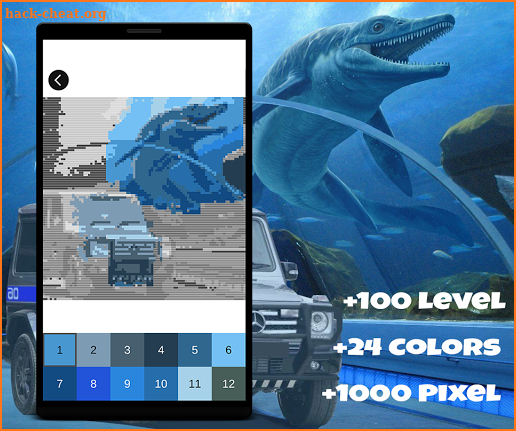 Jurassic Dinosaur Pixel Art: Color Pixel by Number screenshot