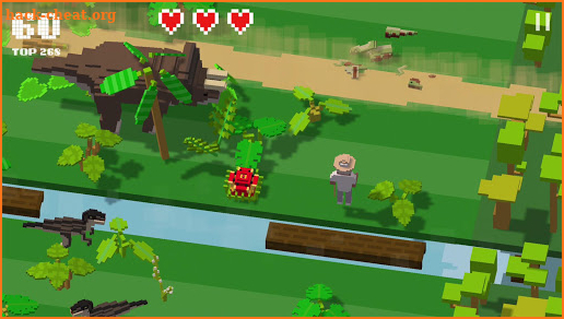 Jurassic Hopper: Crossy Dinosaur Shooter Game screenshot