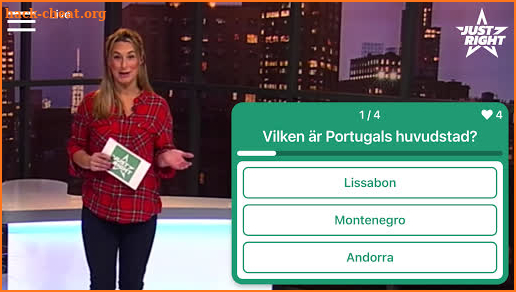 Just Right - Direktsänd frågesport screenshot