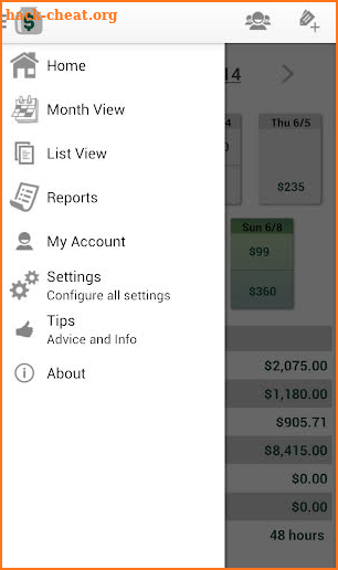 Just The Tips Free tip tracker screenshot