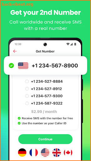 JusTalk 2nd Phone: Number Line screenshot