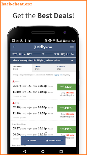 Justfly.com - Book Cheap Flights, Hotels and Cars screenshot