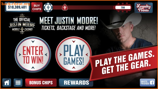 Justin Moore Mobile Casino screenshot