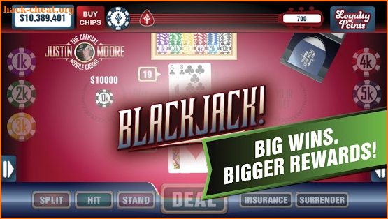 Justin Moore Mobile Casino screenshot
