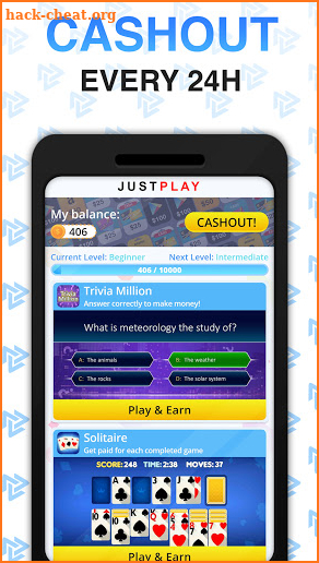 JustPlay - Play, Earn Rewards & Support Charities screenshot
