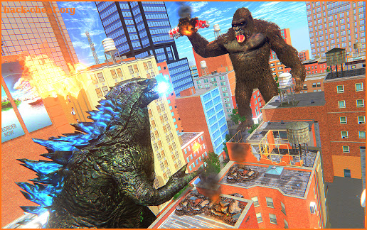 Kaiju Godzilla VS Gorilla Kong City destruction screenshot