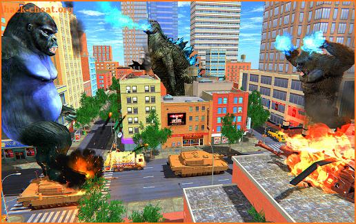 Kaiju Godzilla VS Gorilla Kong City destruction screenshot