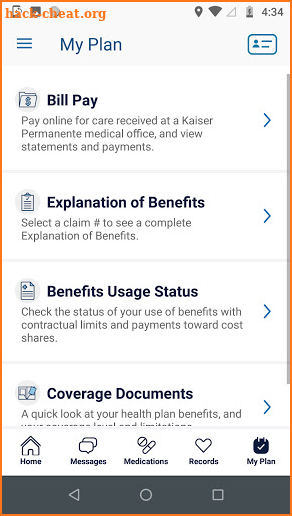 Kaiser Permanente Washington screenshot