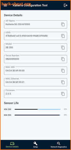 Kaiterra Enterprise Configuration screenshot