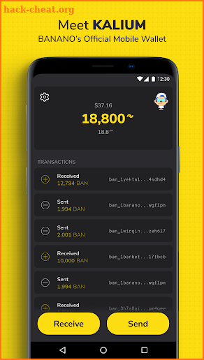 Kalium - BANANO Wallet (Beta) screenshot