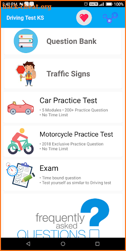 Kansas DMV Permit Practice Test 2018 screenshot
