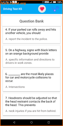 Kansas DMV Permit Practice Test 2018 screenshot
