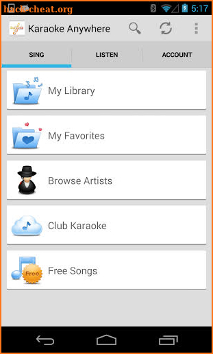 Karaoke Anywhere for Android screenshot