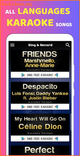 Karaoke Sing & Record - Sing All Free Karaoke screenshot
