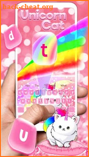 Kawai unicorn cat Keyboard Theme screenshot