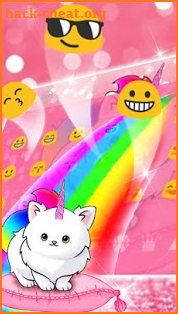 Kawai unicorn cat Keyboard Theme screenshot
