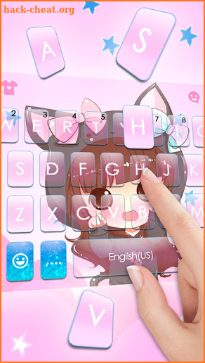 Kawaii Bow Girl Keyboard Theme screenshot