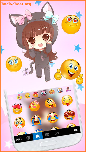 Kawaii Bow Girl Keyboard Theme screenshot