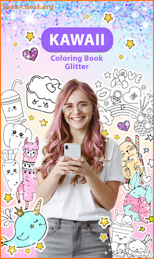 Kawaii Coloring Book Glitter screenshot