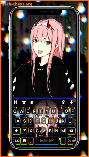 Kawaii Demon Girl Keyboard Background screenshot