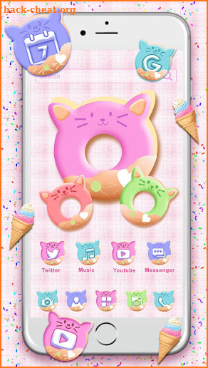 Kawaii Donuts Themes HD Wallpapers 3D icons screenshot