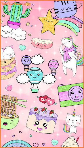Kawaii Glitter Coloring Book screenshot