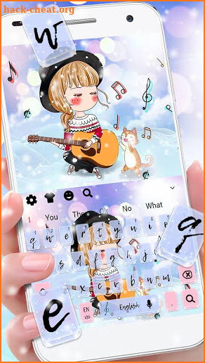 Kawaii Love Girl Keyboard Theme screenshot