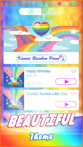 Kawaii Rainbow Piano Tiles - Cute Unicorn screenshot